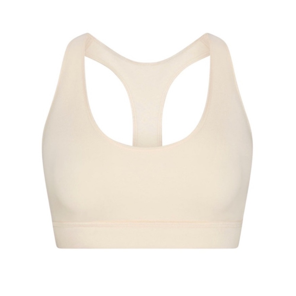 NWT SLIMS COTTON FLEECE RACERBACK BRALETTE ECRU OFF WHITE SIZE XXS
